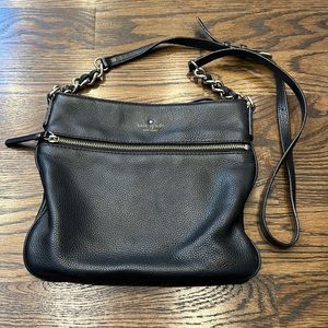 100% authentic Kate spade black leather crossbody bag